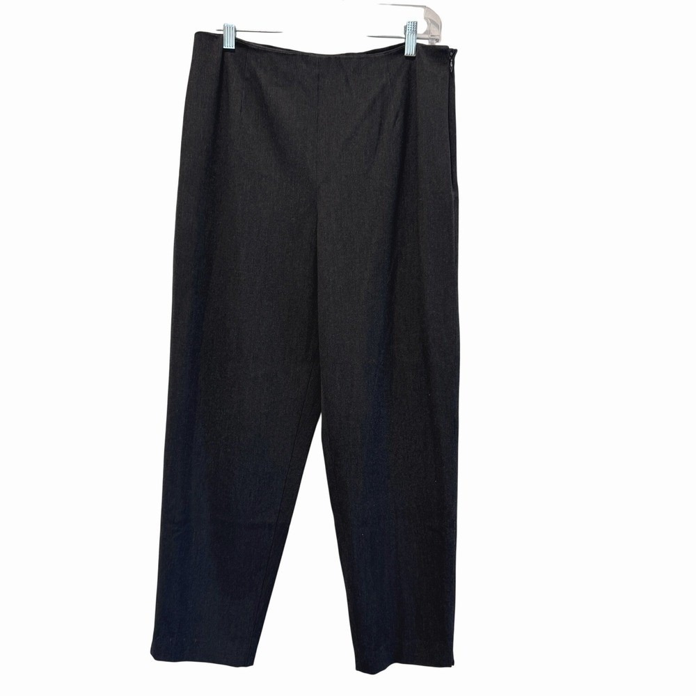 Talbots Womens Gray Career Dress Pants Size 12 Office Straight Leg Trousers Work
